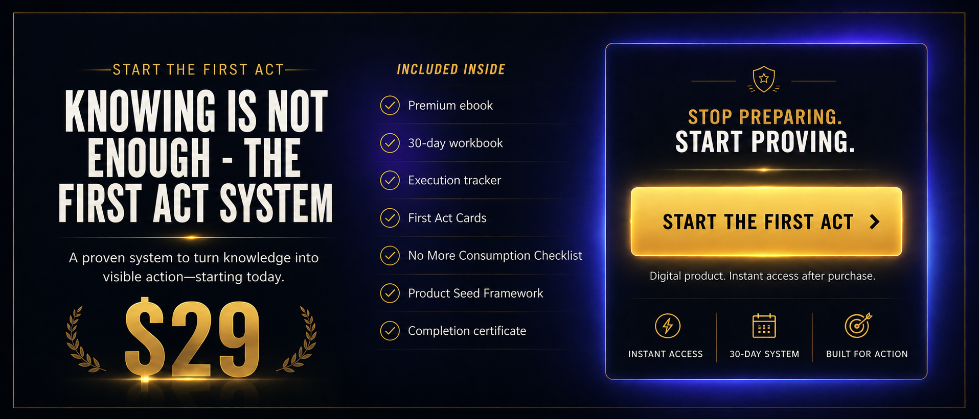 Start The First Act, Knowing Is Not Enough, The First Act System for 29 dollars.